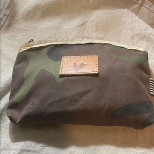 Camouflage Pouch with Leather Accent